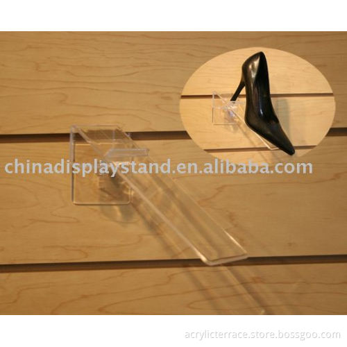 clear slatwall acrylic shoes holder display